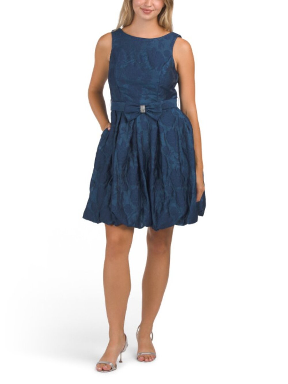 R&M RICHARDS Belted Lace Mini Dress